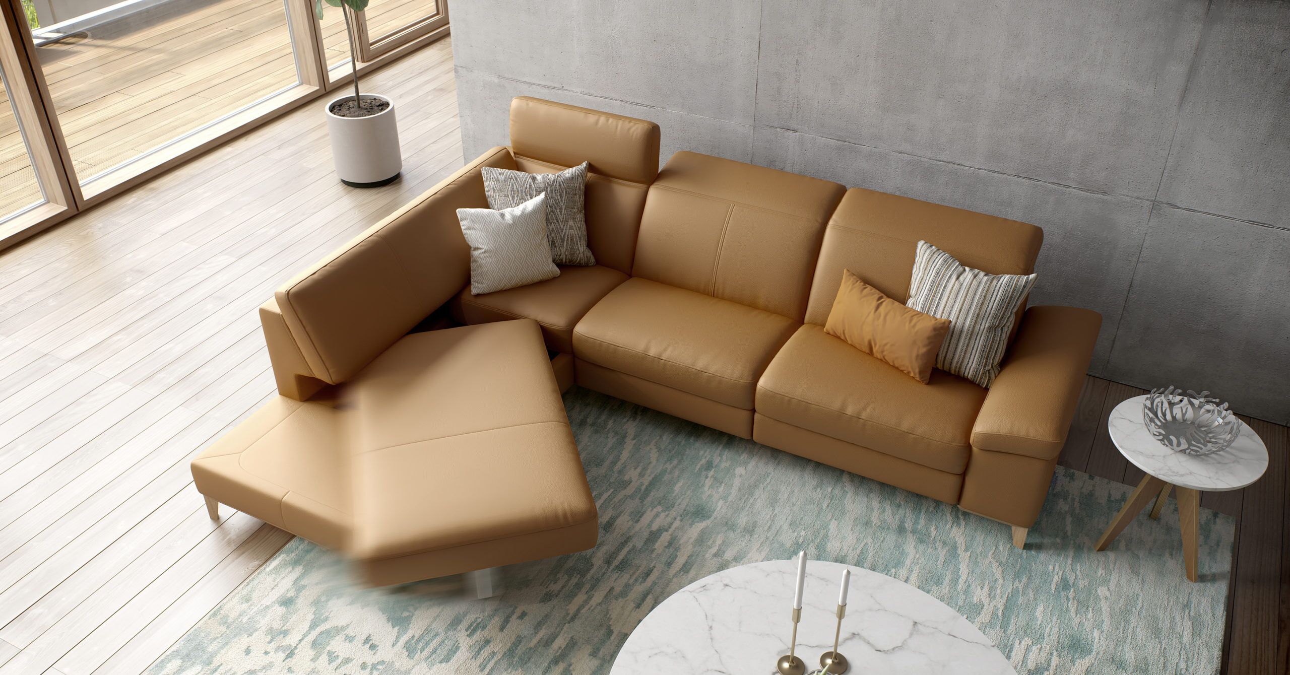 Cadini Modular Sectional Sofa with rotating seat by ROM - Image 7