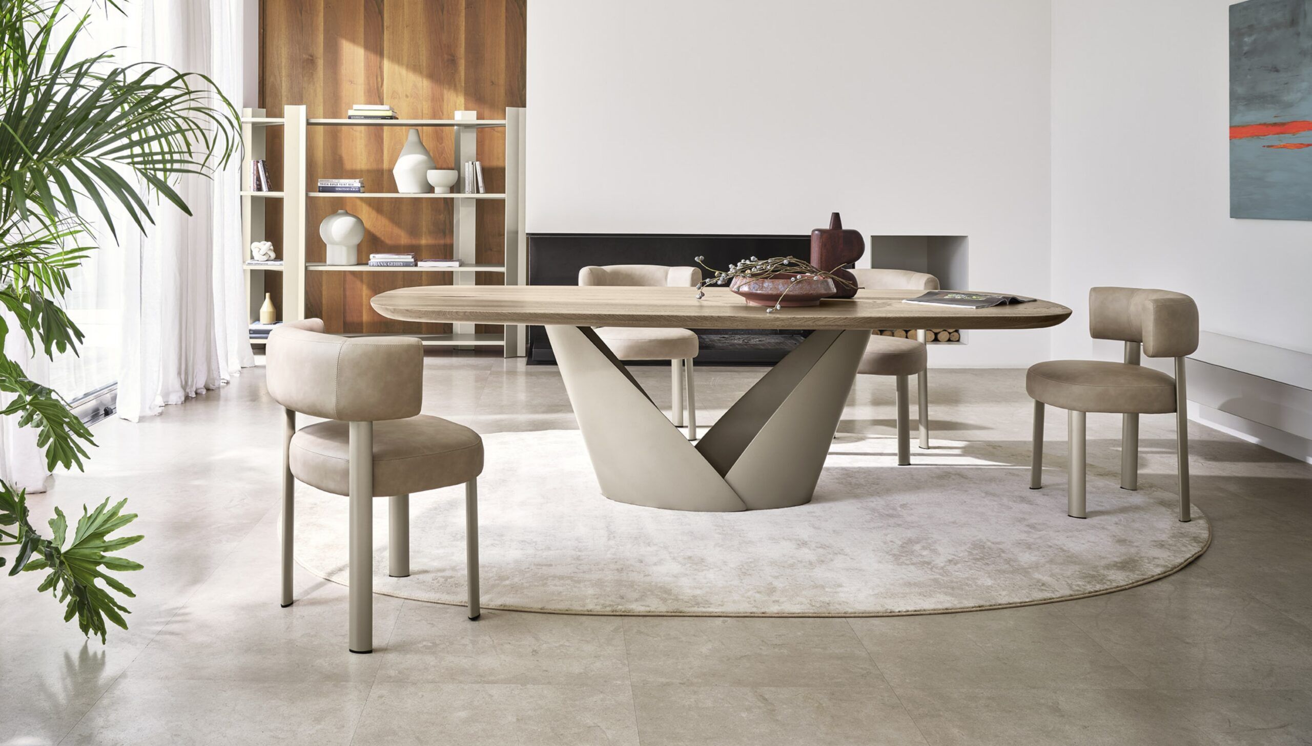 calla dining table, wooden top
