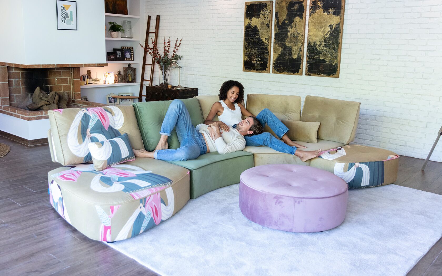 Arianne Plus Corner Modular Sofa by Fama Living