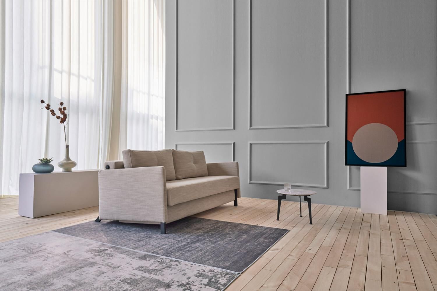 Cubed Queen Size Sofa Bed With Arms