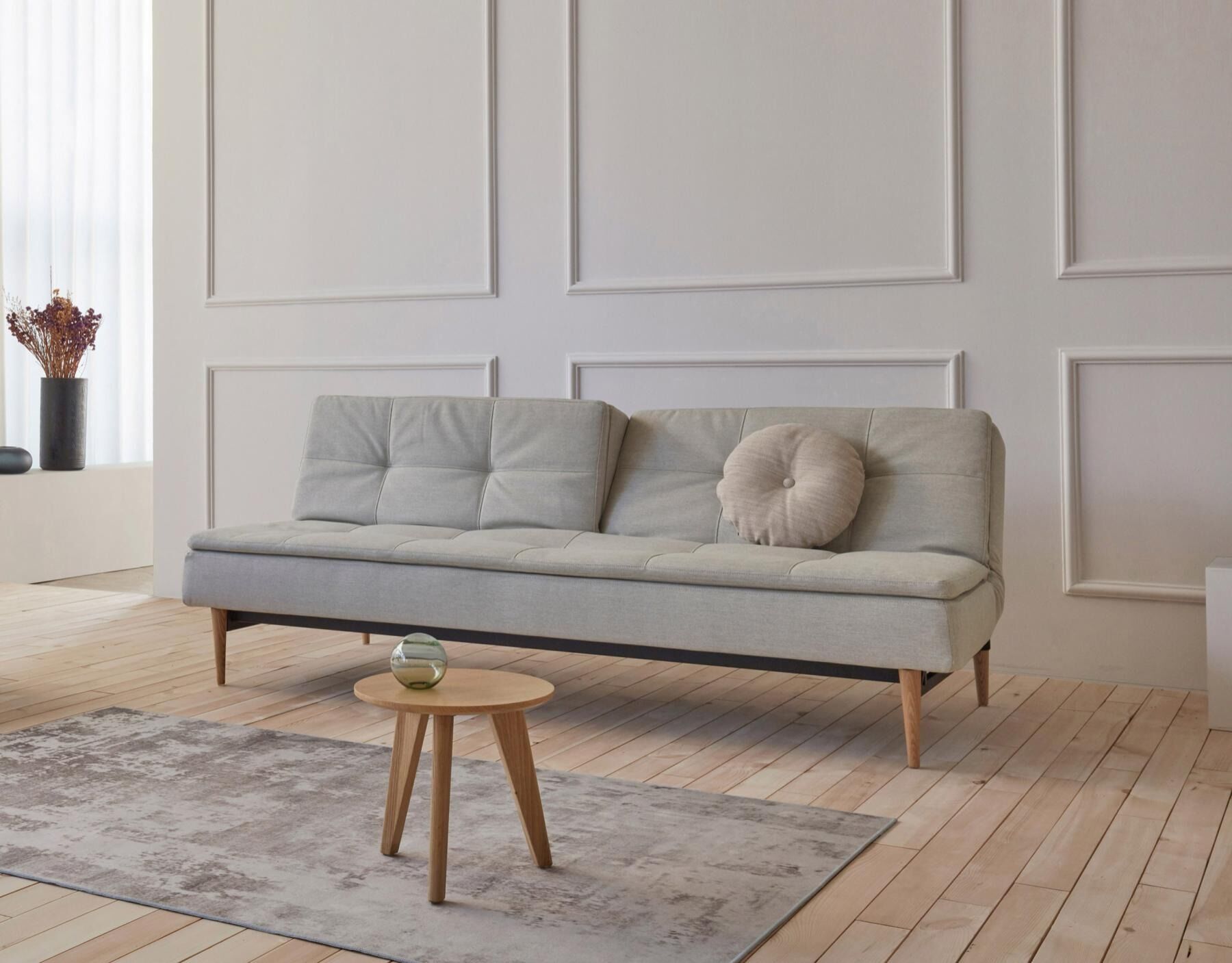 Dublexo Styletto Sofa Bed Dark Wood With Arms By Innovation