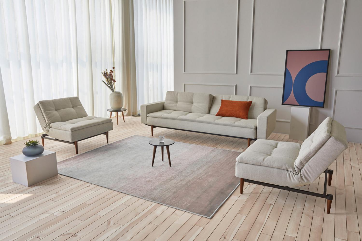 Dublexo Styletto Sofa Bed Dark Wood With Arms By Innovation - Image 3