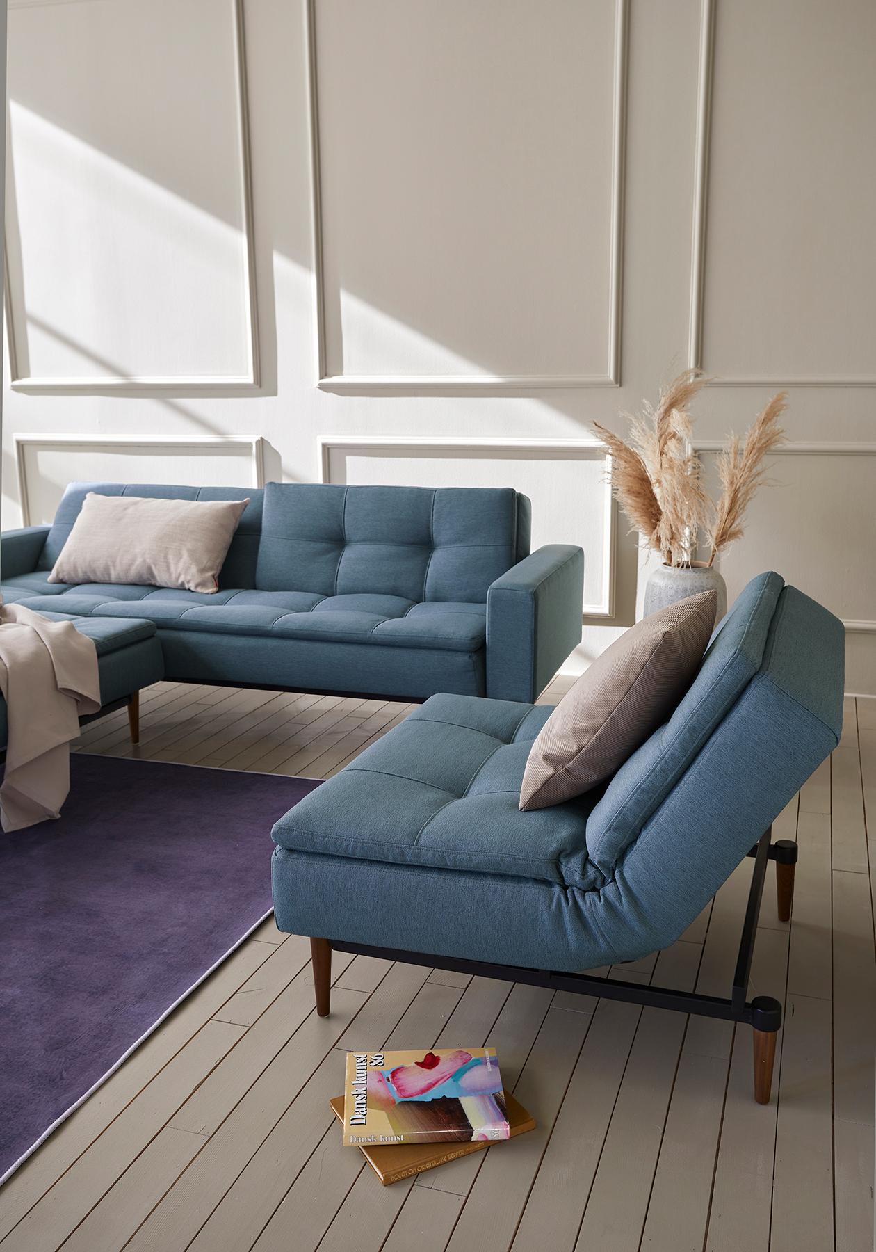 Dublexo Styletto Sofa Bed Dark Wood With Arms By Innovation