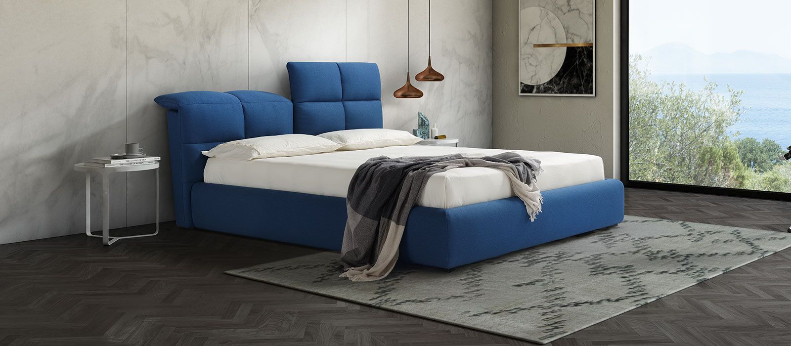 Miami Italian Bed with adjustable headrest